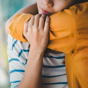 two people hugging